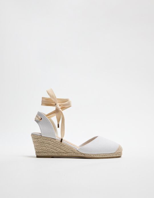 Comprar Online Sandálias de Cunha com Tira, Mulher, Branco