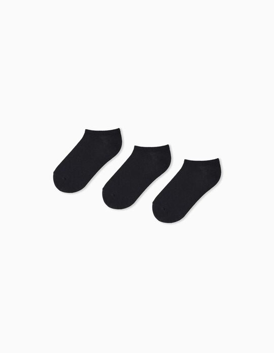 Comprar Online Pack 3 Pares de Meias Tornozelo, Criança, Preto