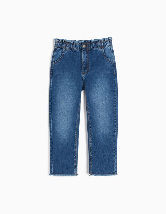 Comprar Online Calças de Ganga Paperbag, Menina, Azul