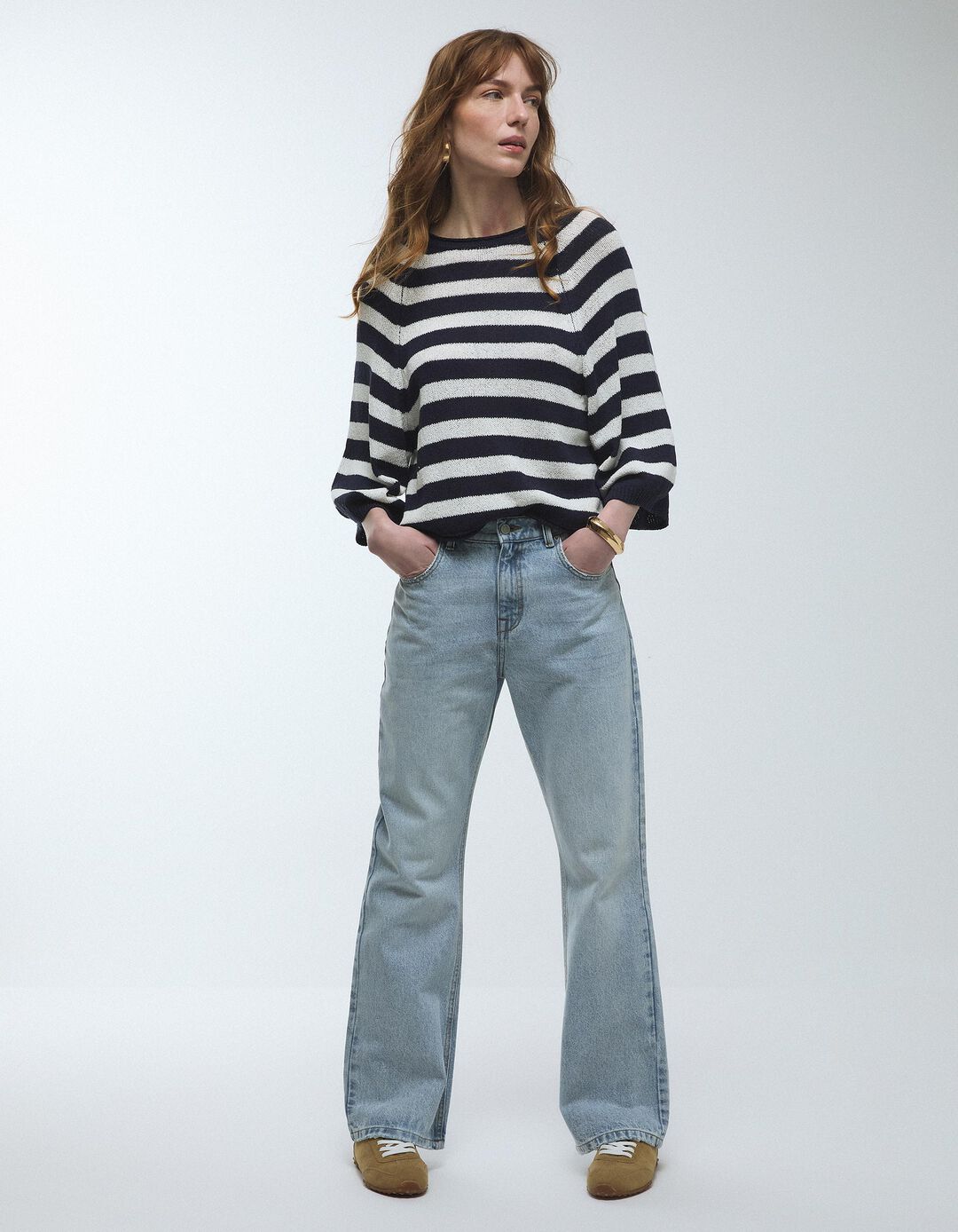 Cal&ccedil;as de Ganga, Mulher, Azul Claro