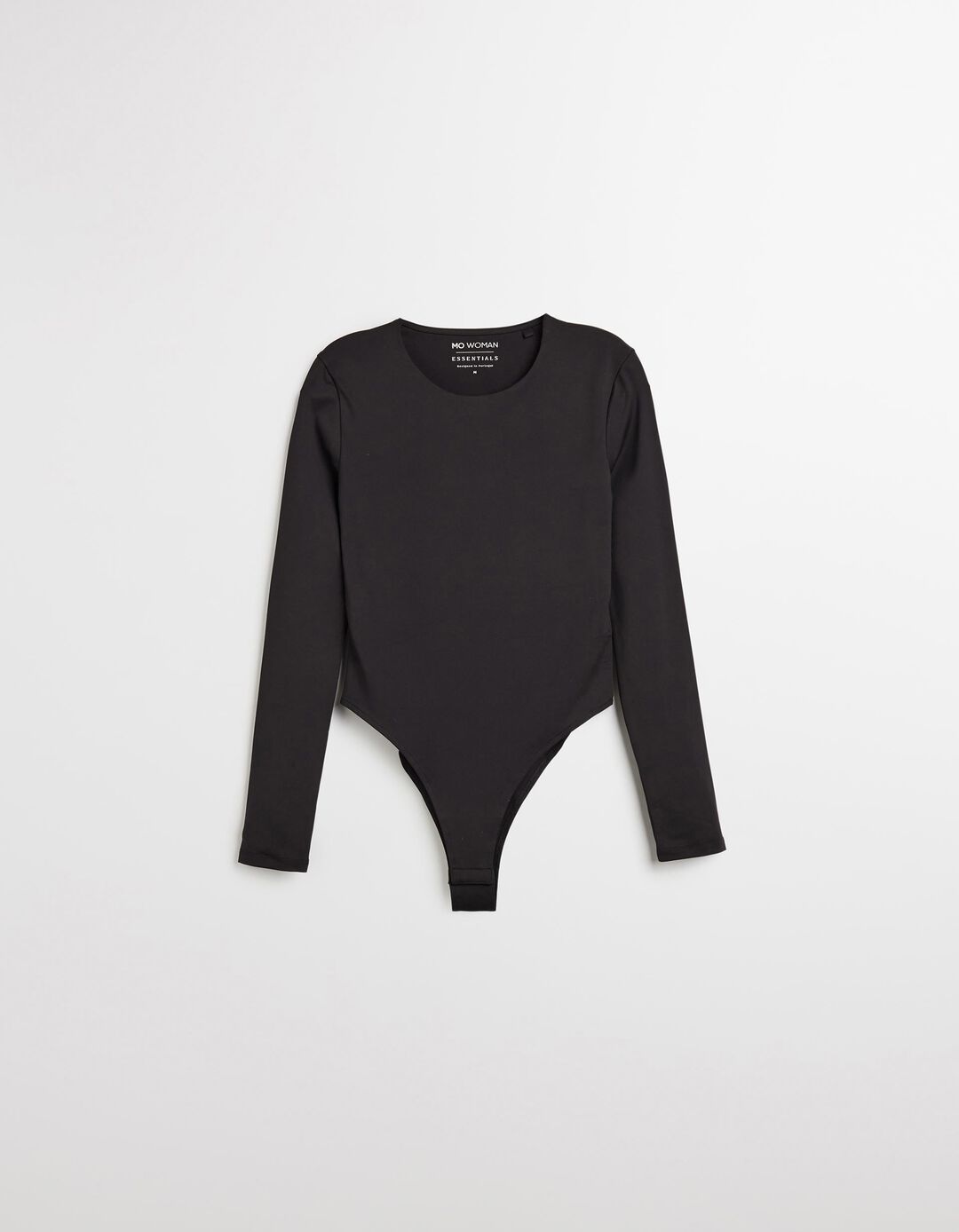 Body de Manga Comprida, Mulher, Preto