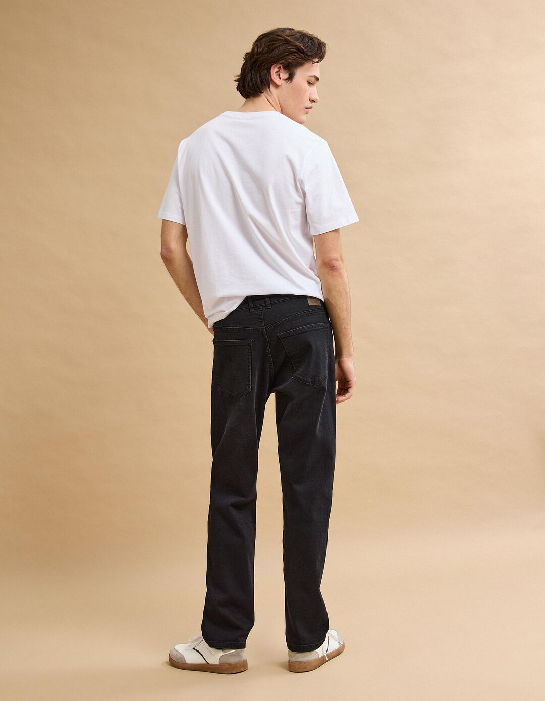 Cal&ccedil;as 'Tapered Fit', Homem, Preto