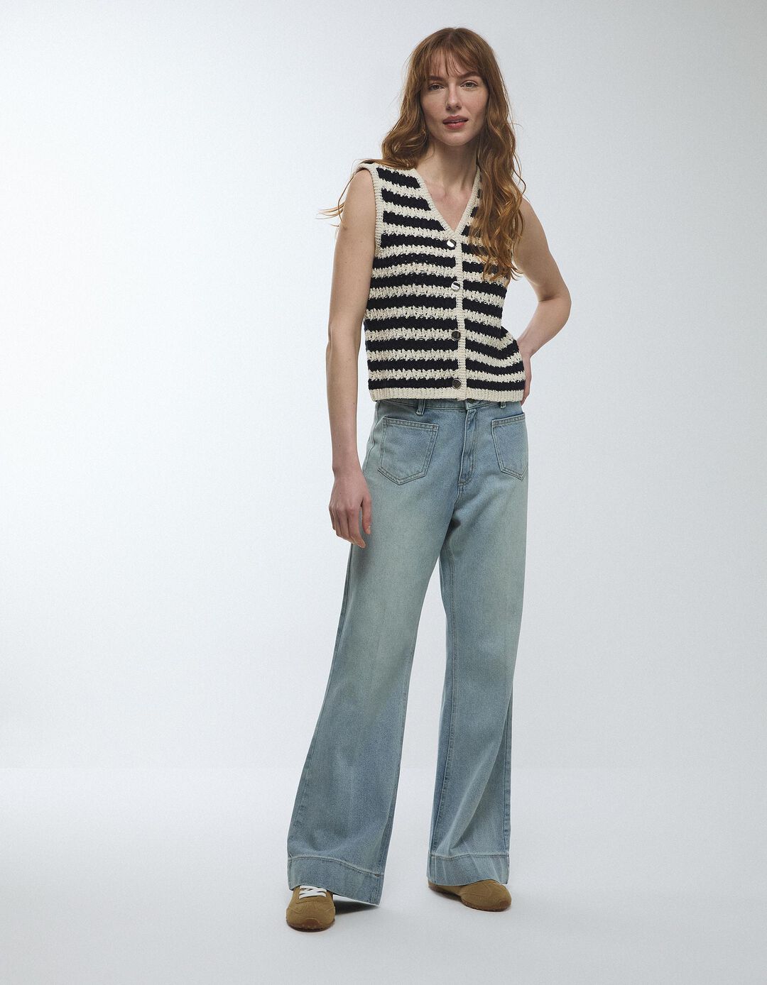 Cal&ccedil;as de Ganga Wide Leg, Mulher, Azul Claro