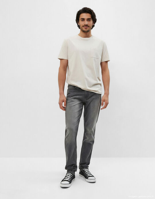 Comprar Online Jeans Slim-fit, Homem, Cinzento