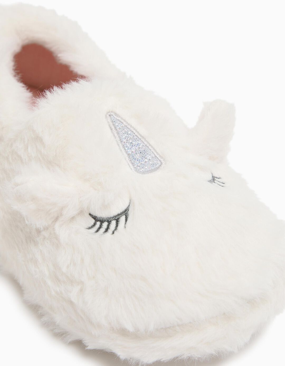 Pantufas Pelo Unicórnio, Menina, Bege Claro