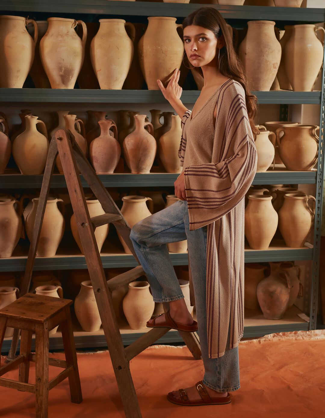 Quimono, Mulher, Bege