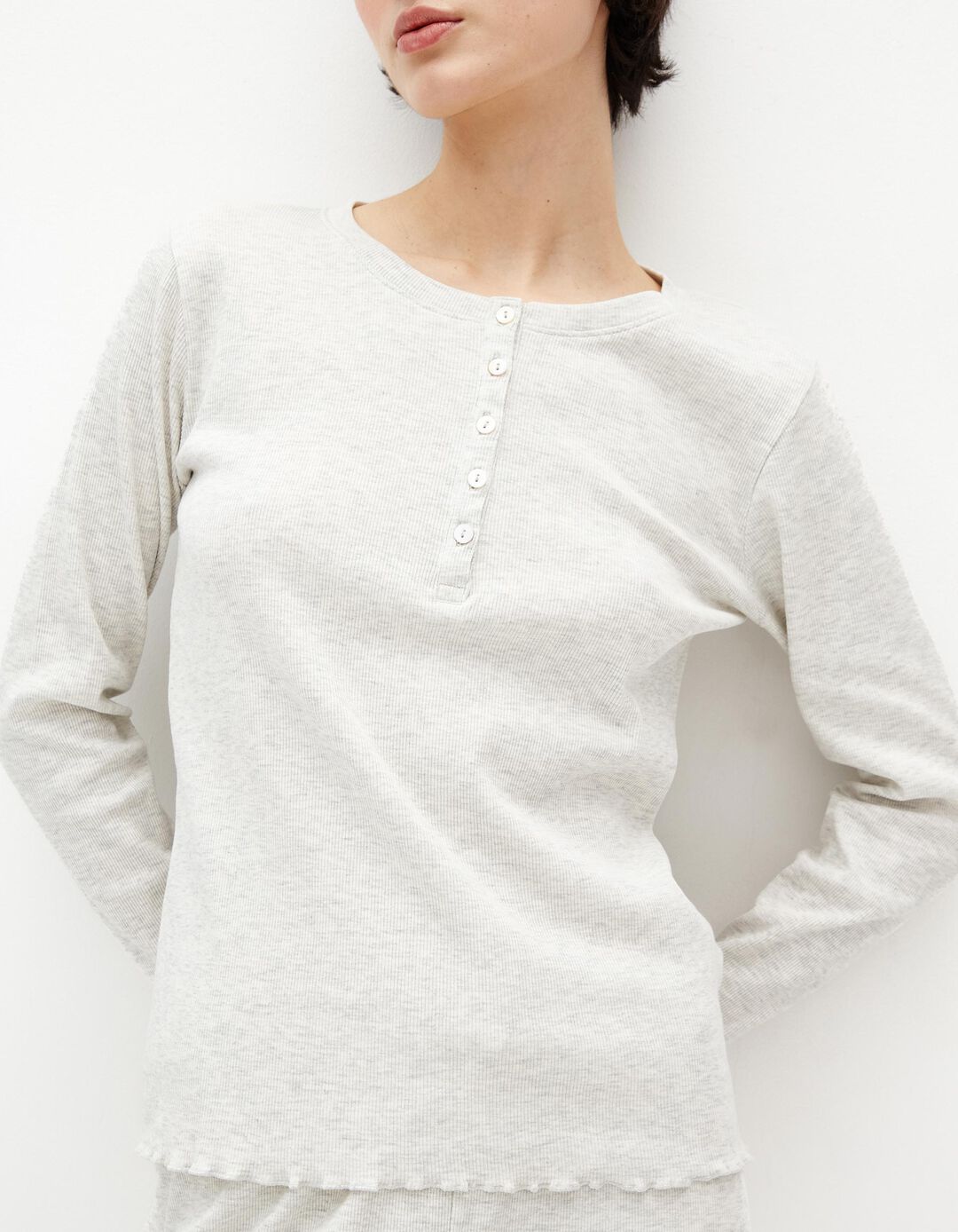 Pijama Canelado, Mulher, Branco