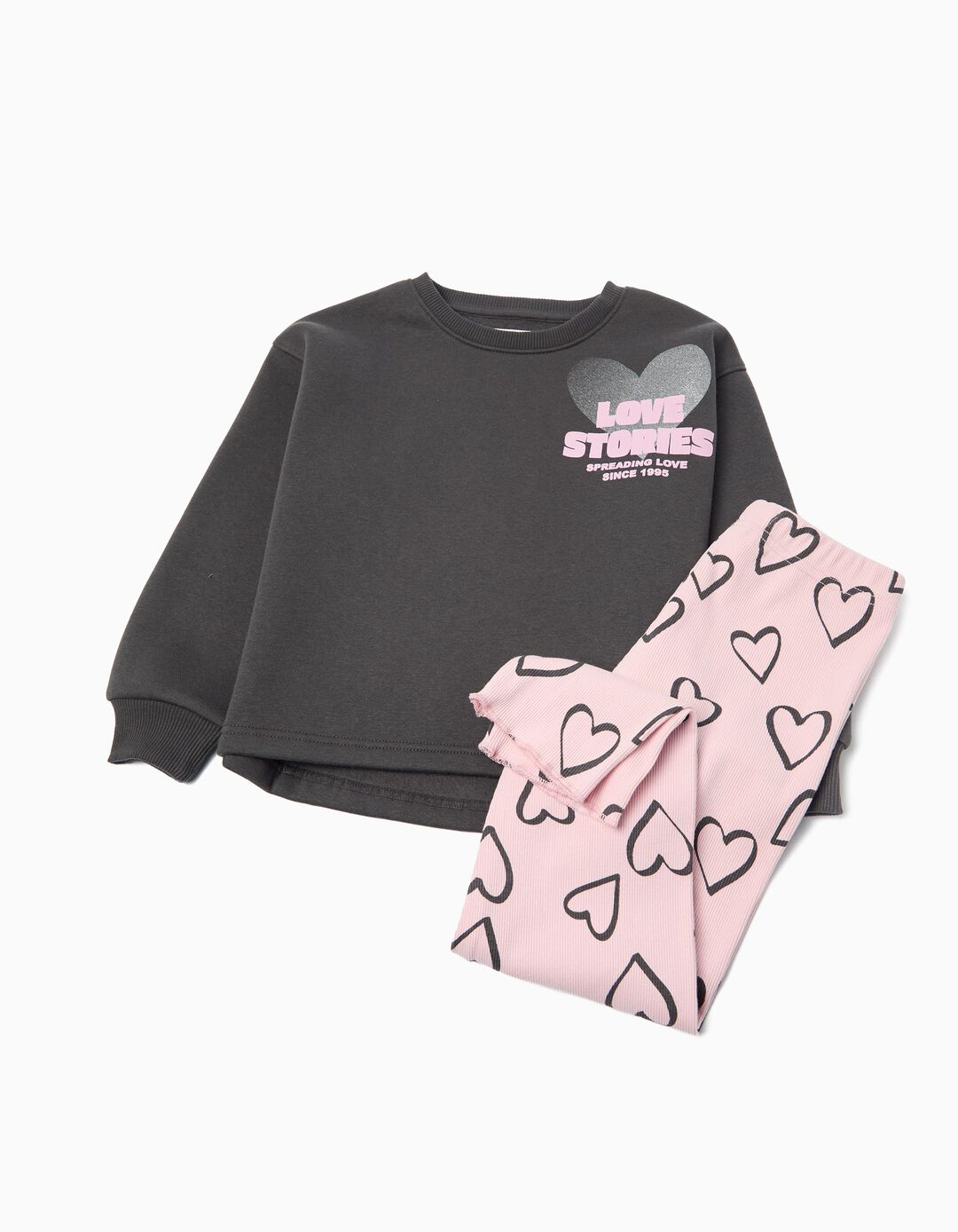 Conjunto de Jogging, Menina, Cinzento Escuro