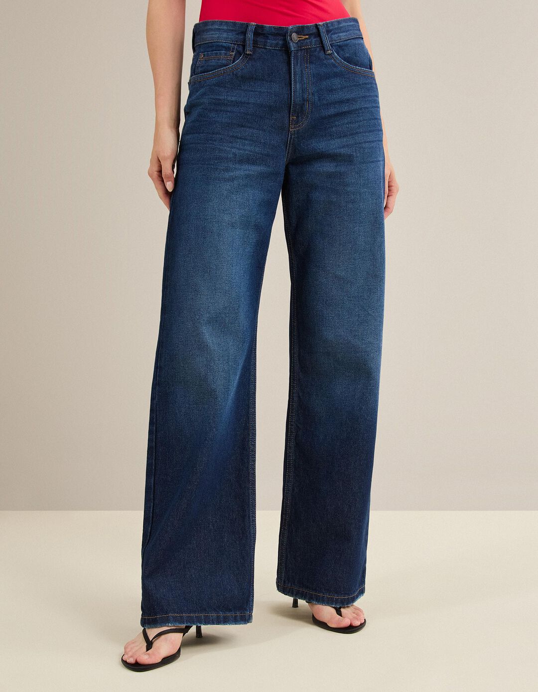 Cal&ccedil;as De Ganga 'Wide Leg', Mulher, Azul Escuro