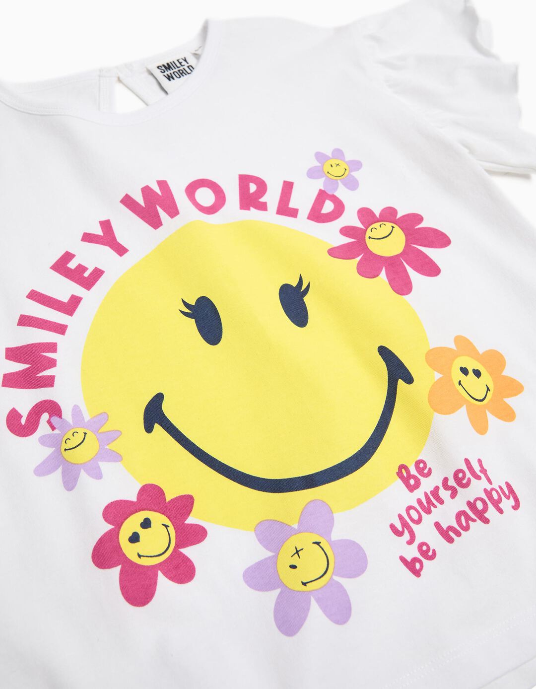 T-shirt 'Smiley World', Menina, Branco