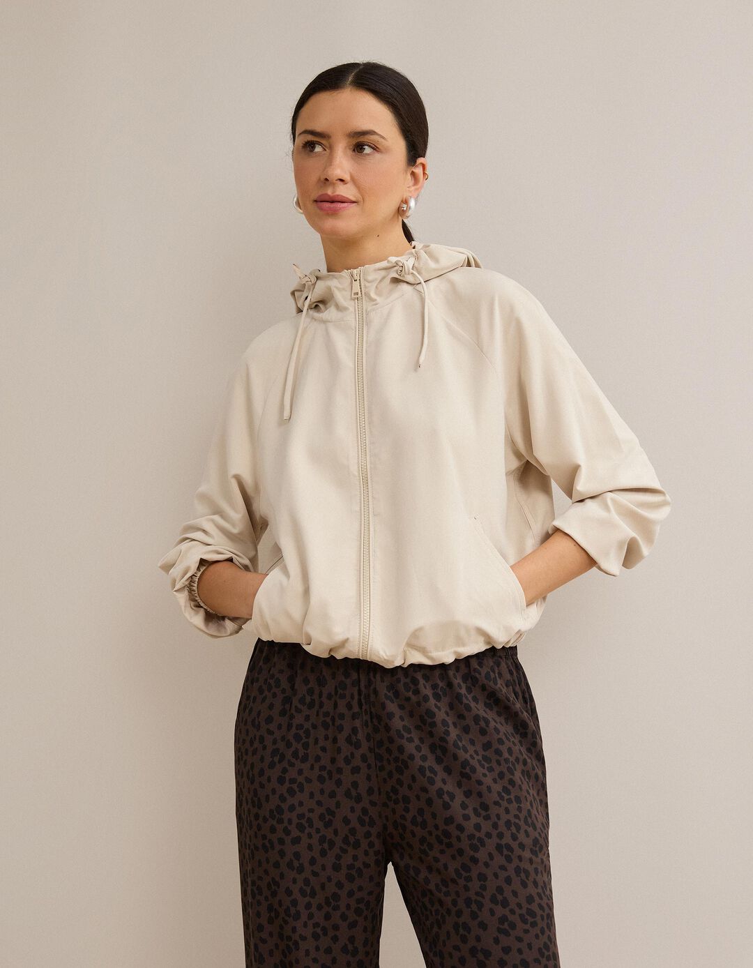 Parka Com Capuz, Mulher, Bege Claro