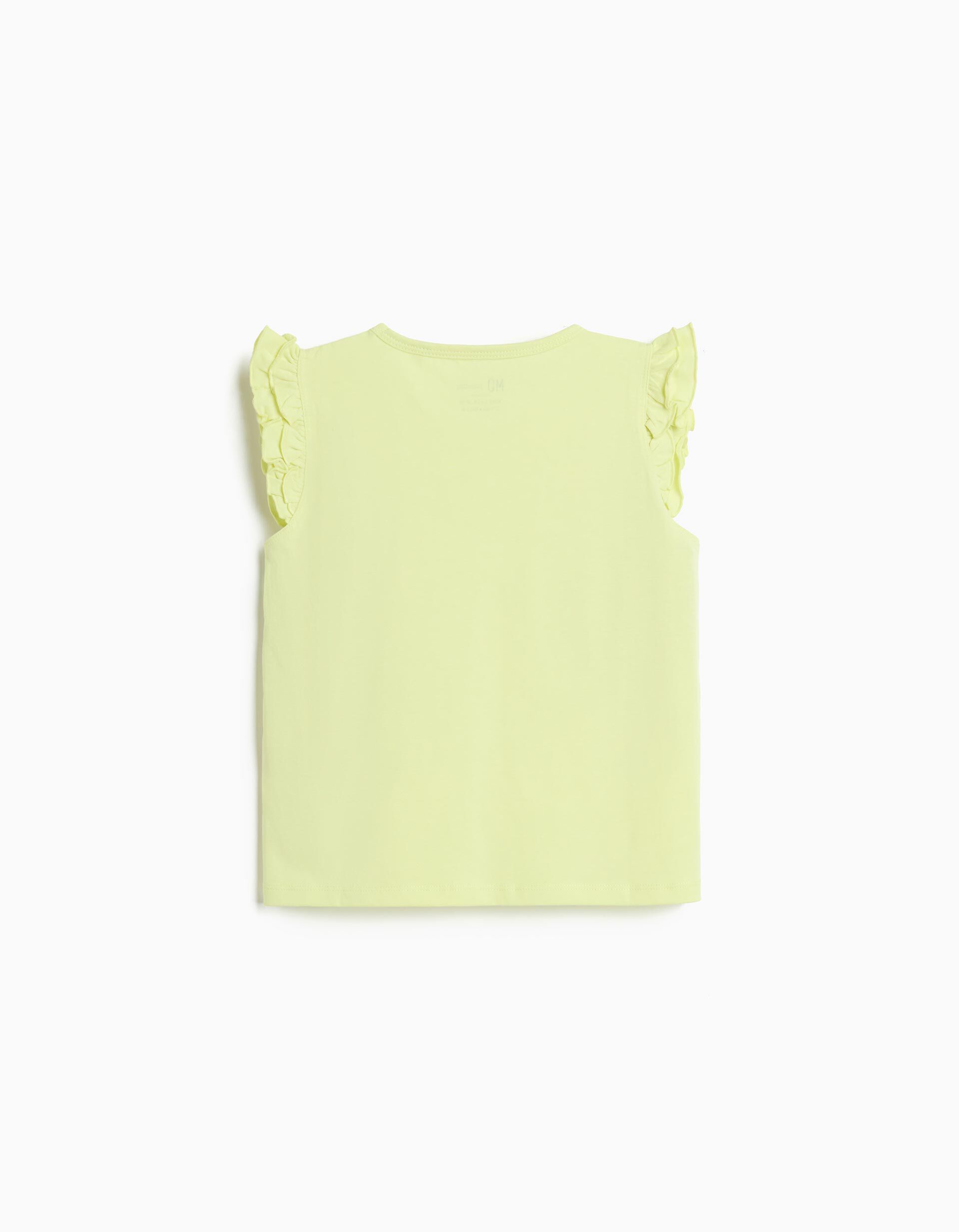 Comprar Online T-shirt Folhos, Menina, Amarelo Claro