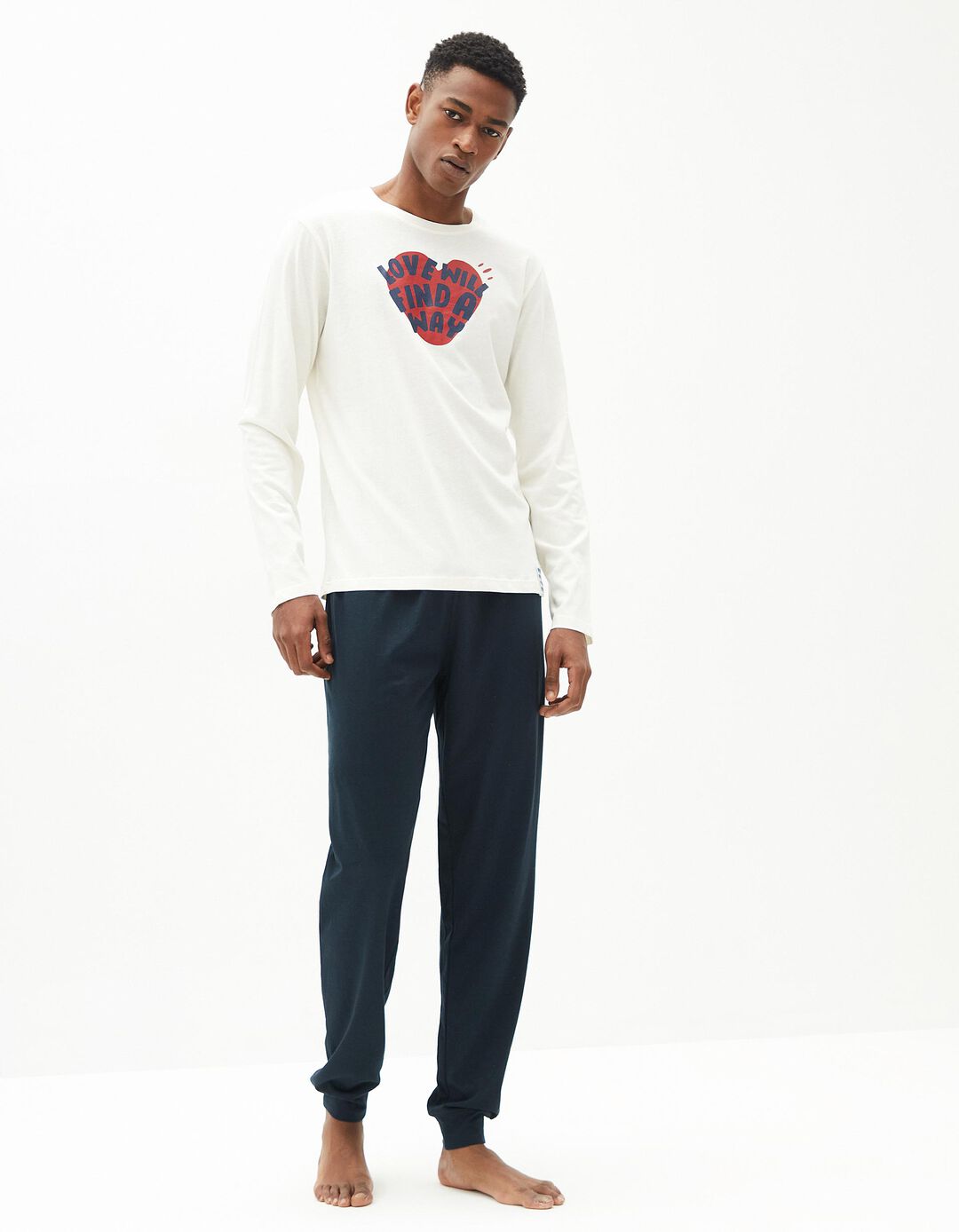 Pijama Dia dos Namorados, Homem, Branco