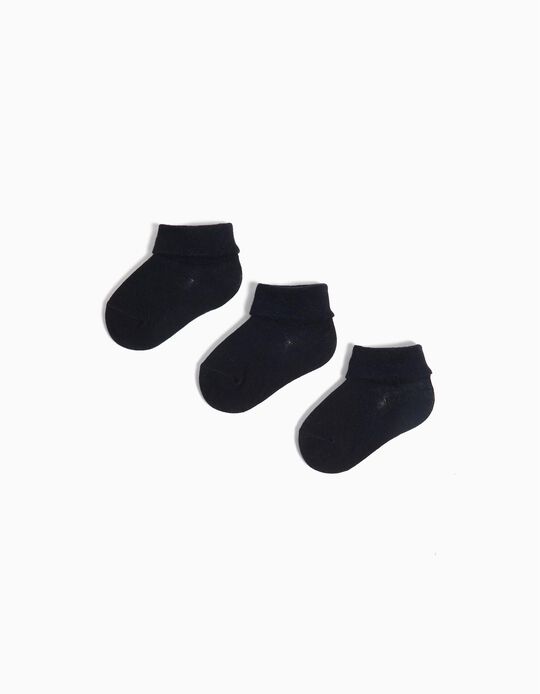 Comprar Online Pack 3 Pares de Meias Dobra, Bebé, Azul Escuro