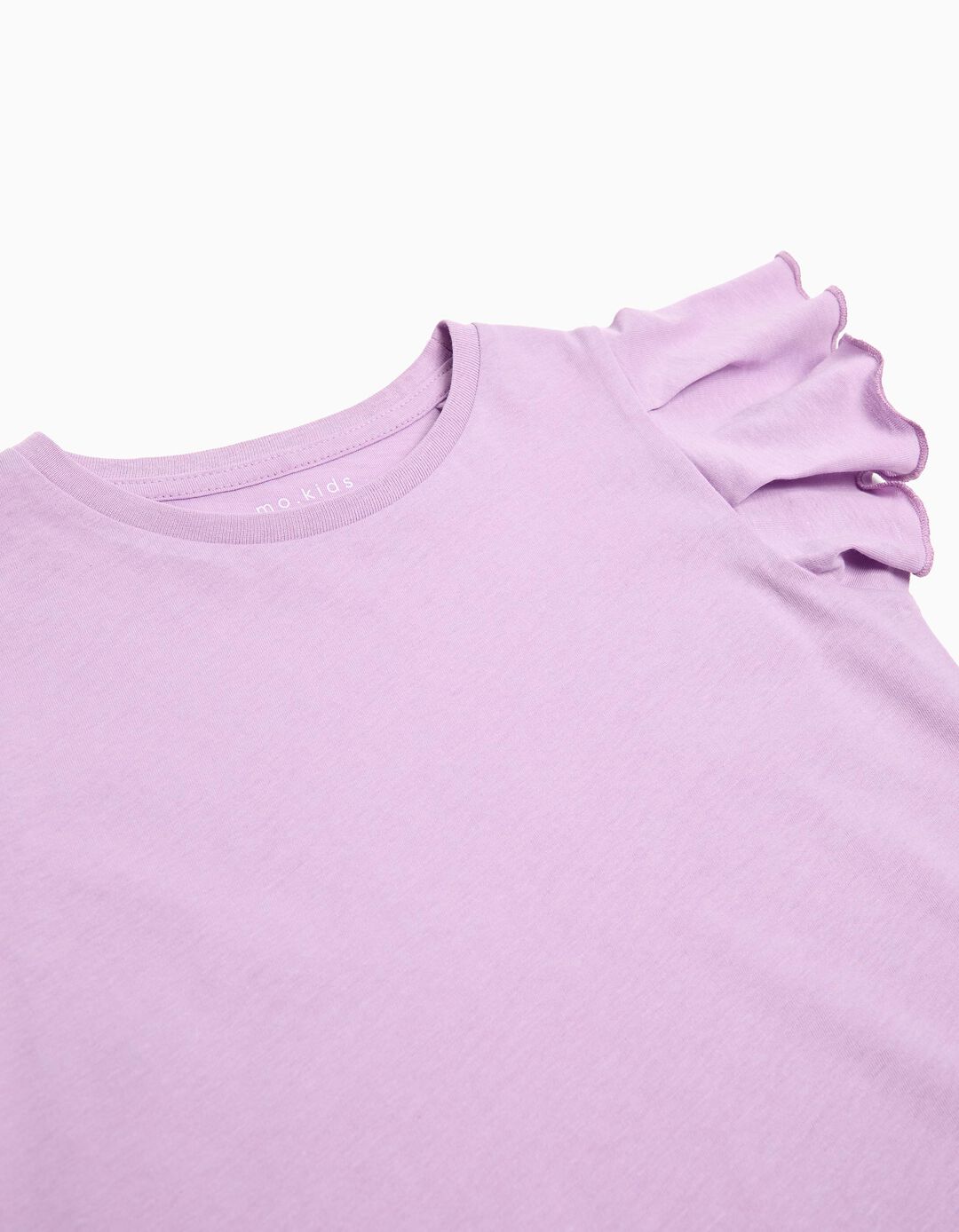 T-shirt Folhos, Menina, Lilás Claro