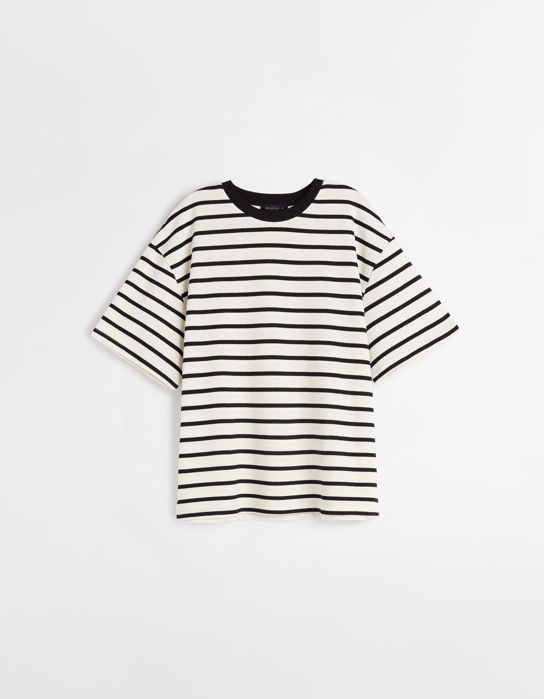 T-shirt Riscas, Mulher, Preto