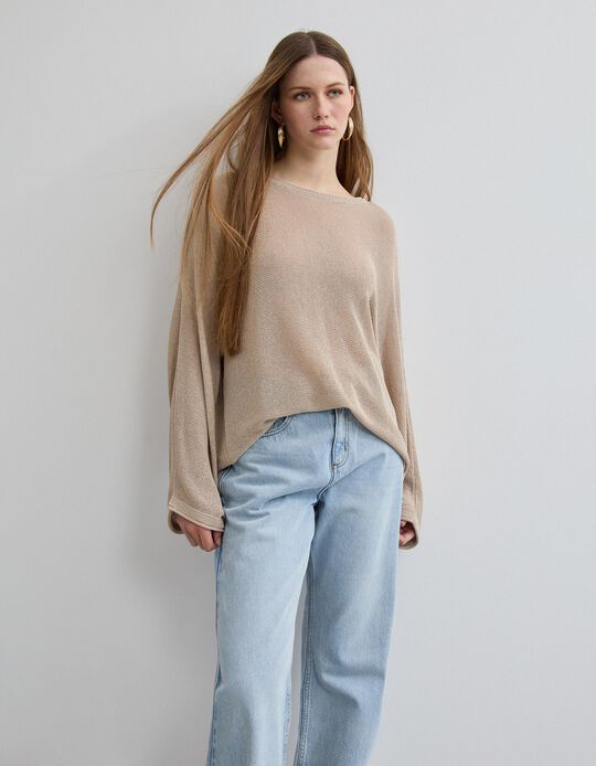 Comprar Online Camisola de Malha, Mulher, Bege Claro