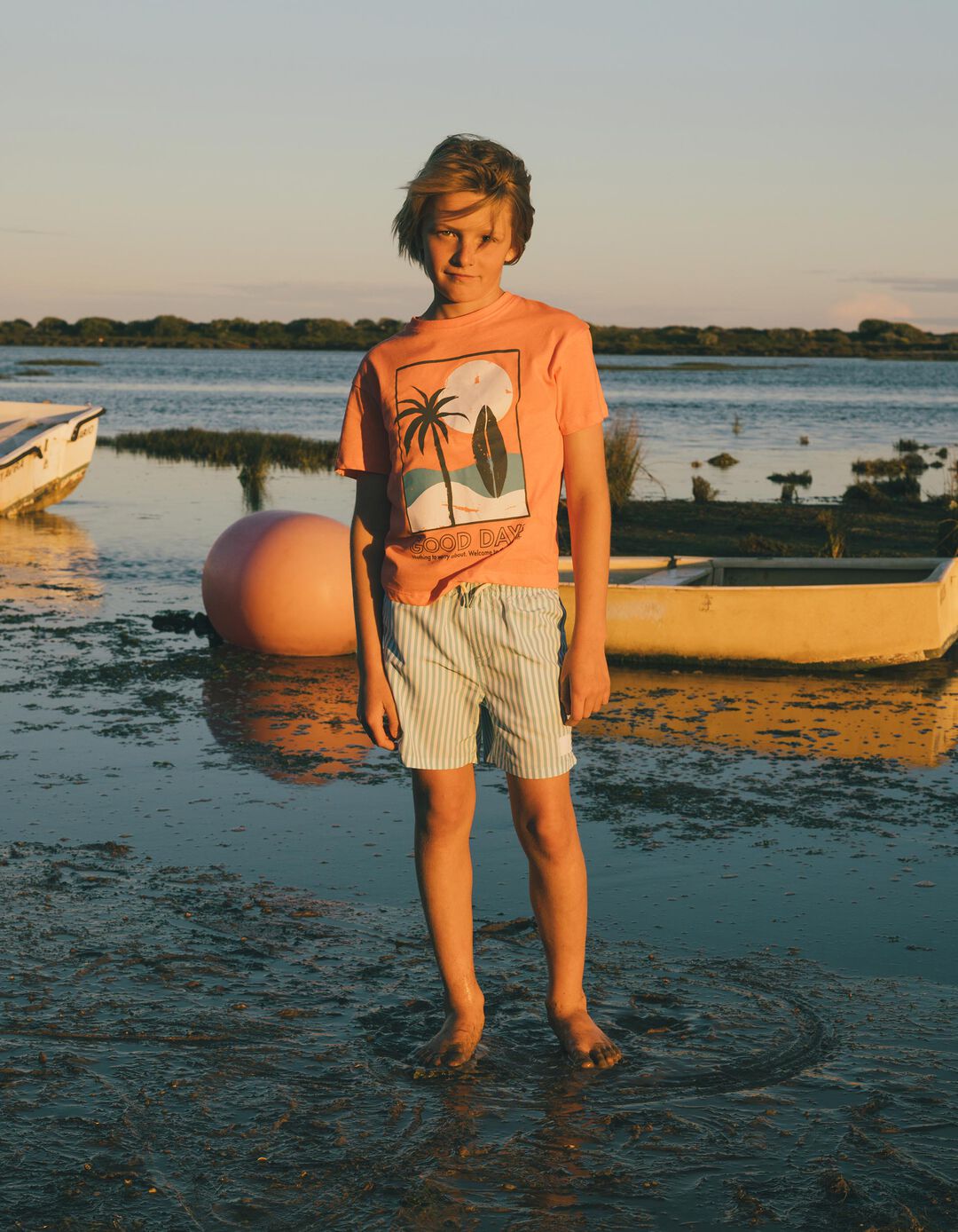 T-shirt Print, Menino, Laranja