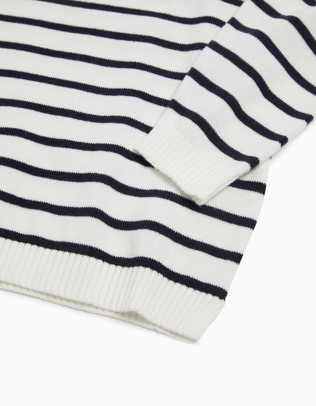 Camisola de Malha Riscas, Menina, Branco