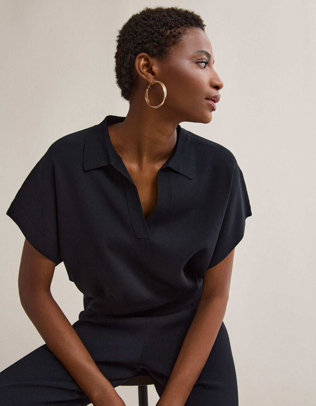 Polo de Malha, Mulher, Preto