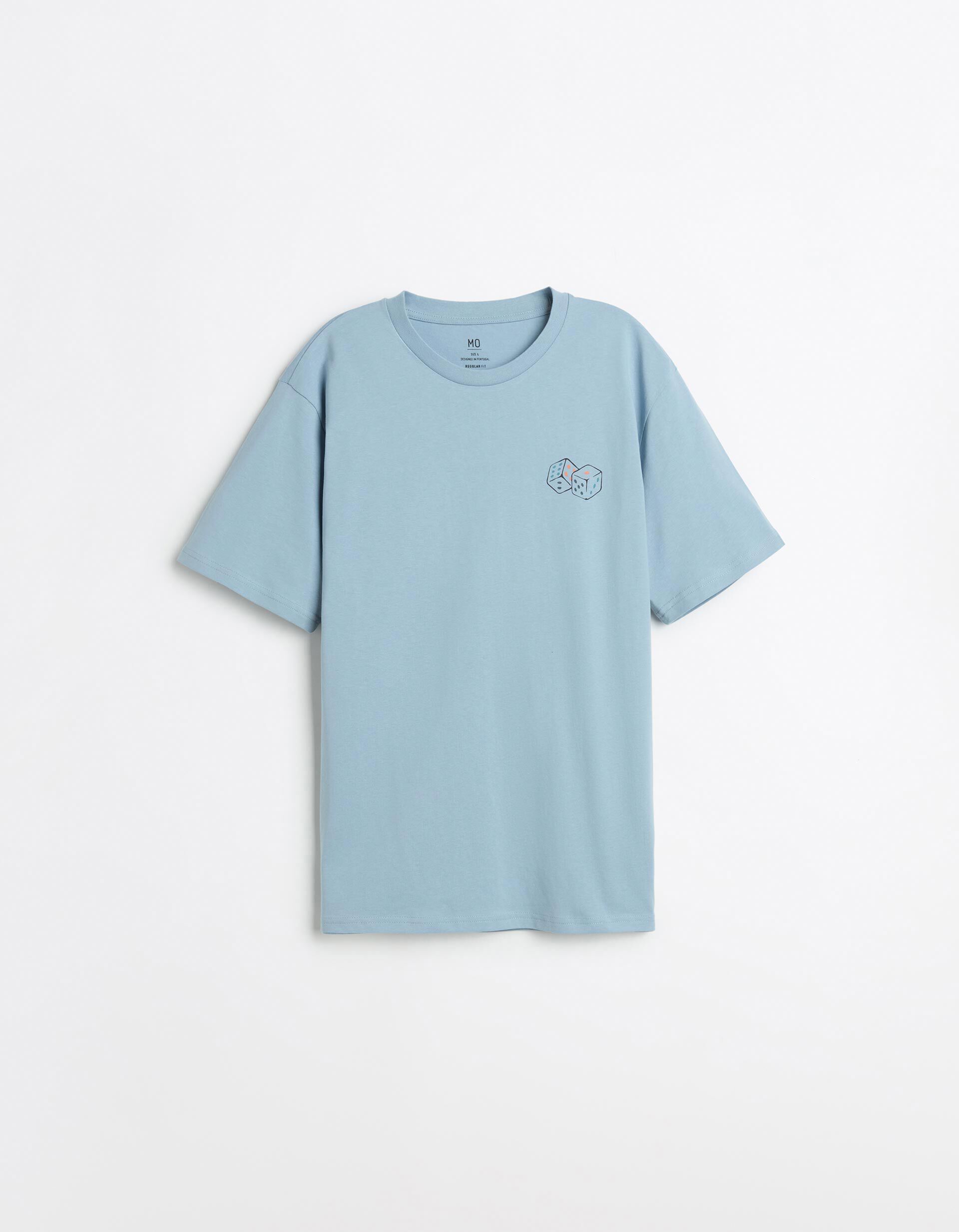 Comprar Online T-shirt Estampada, Homem, Azul Claro