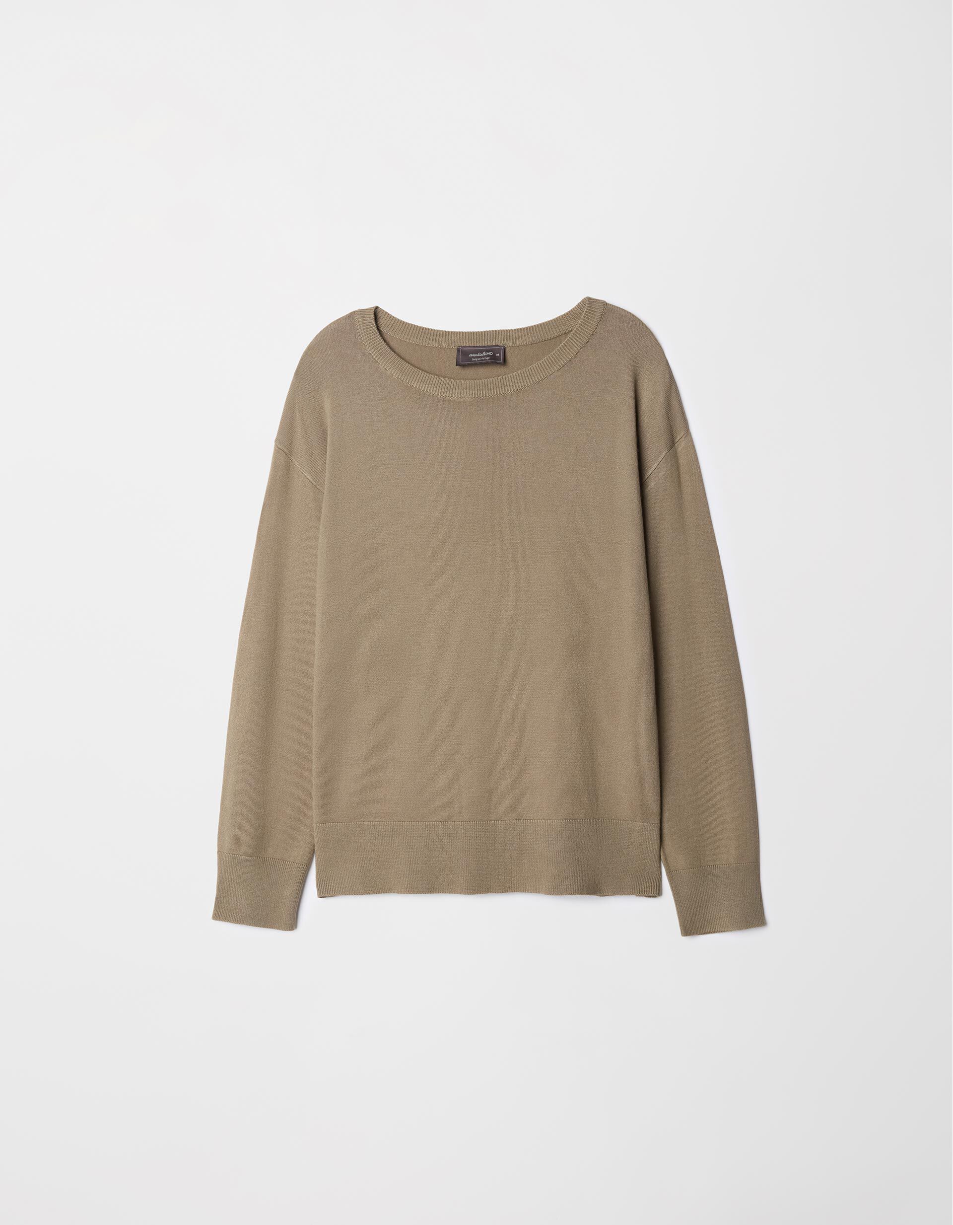 Comprar Online Camisola de Malha Decote Redondo, Mulher, Verde Escuro
