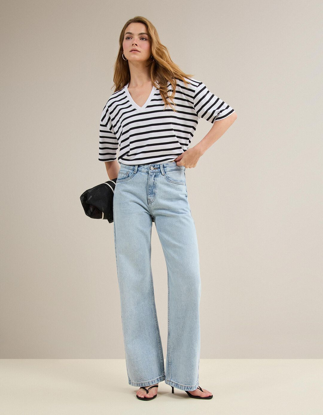 Cal&ccedil;as De Ganga 'Wide Leg', Mulher, Azul Claro