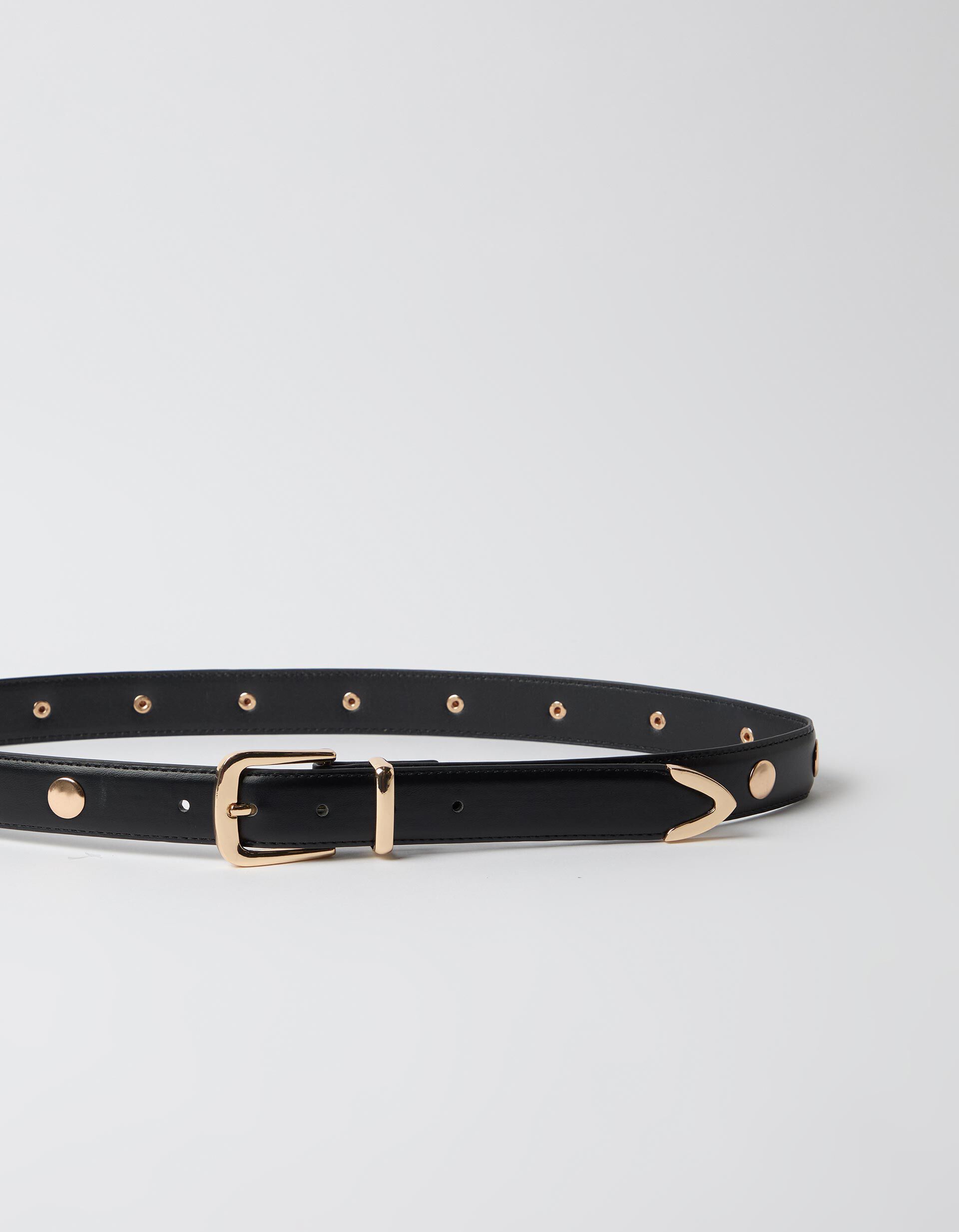 Comprar Online Cinto Fino Com Tachas, Mulher, Preto