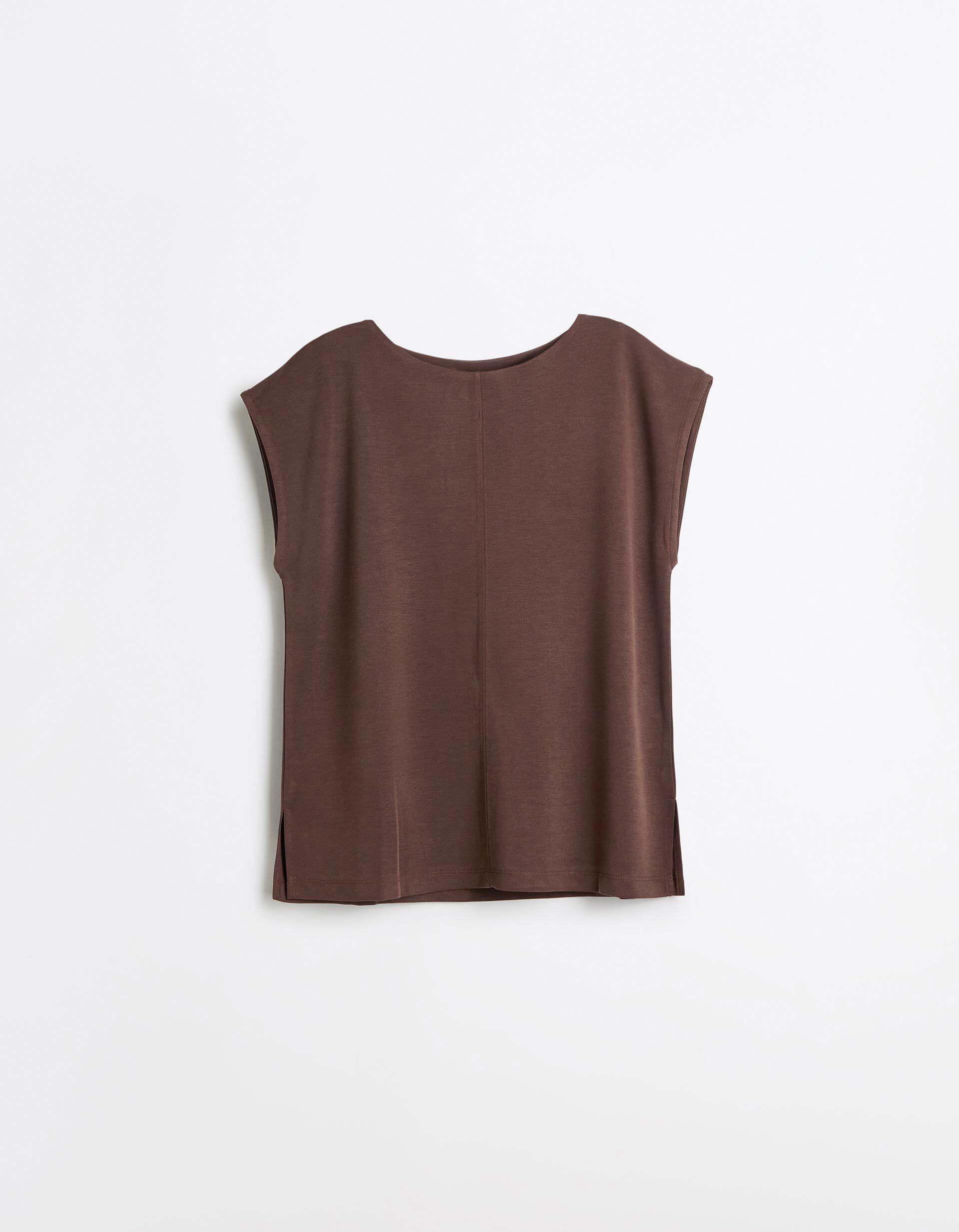 Comprar Online T-shirt Fluida, Mulher, Castanho Escuro