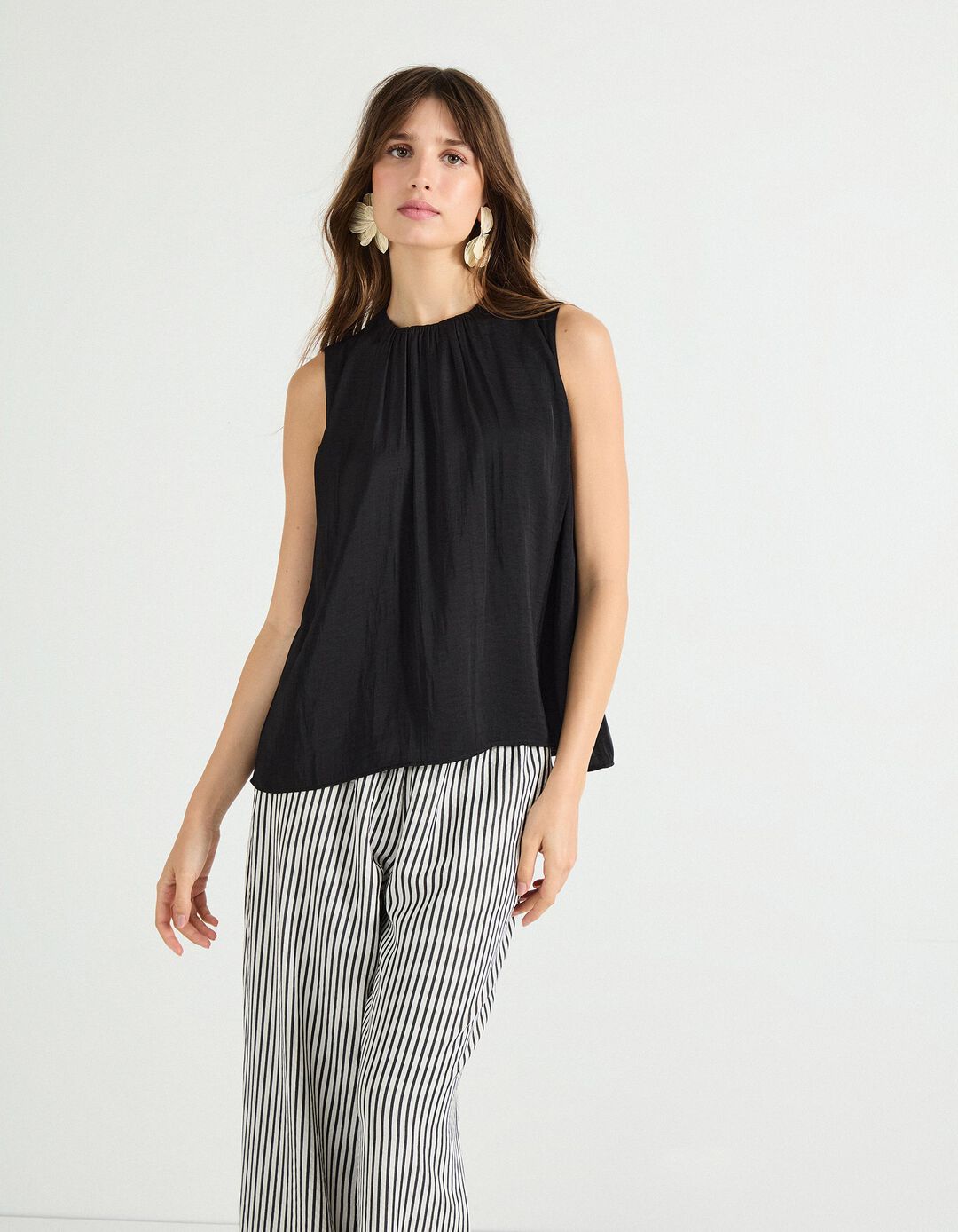 Blusa sem Mangas, Mulher, Preto