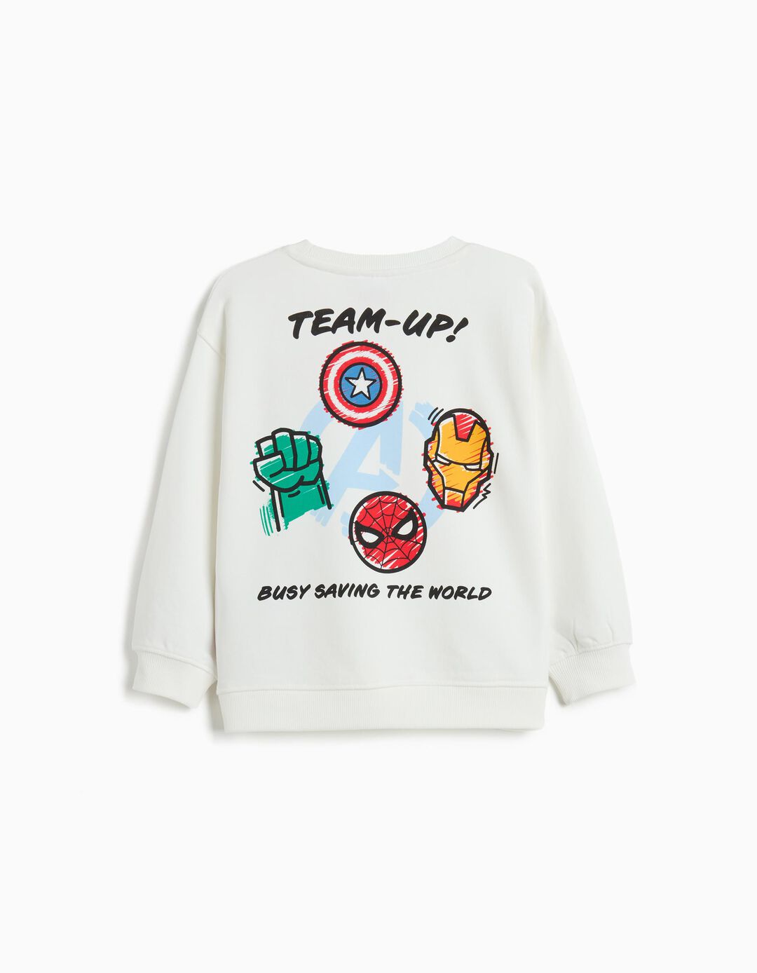 Sweatshirt de Felpa 'Marvel', Menino, Branco