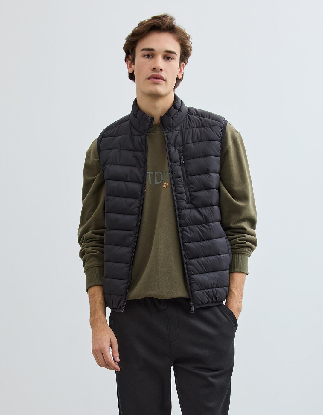 Colete Acolchoado, Homem, Preto