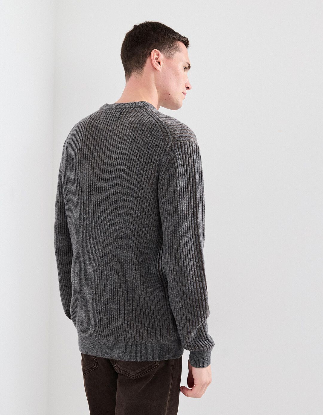 Camisola com L&atilde;, Homem, Castanho