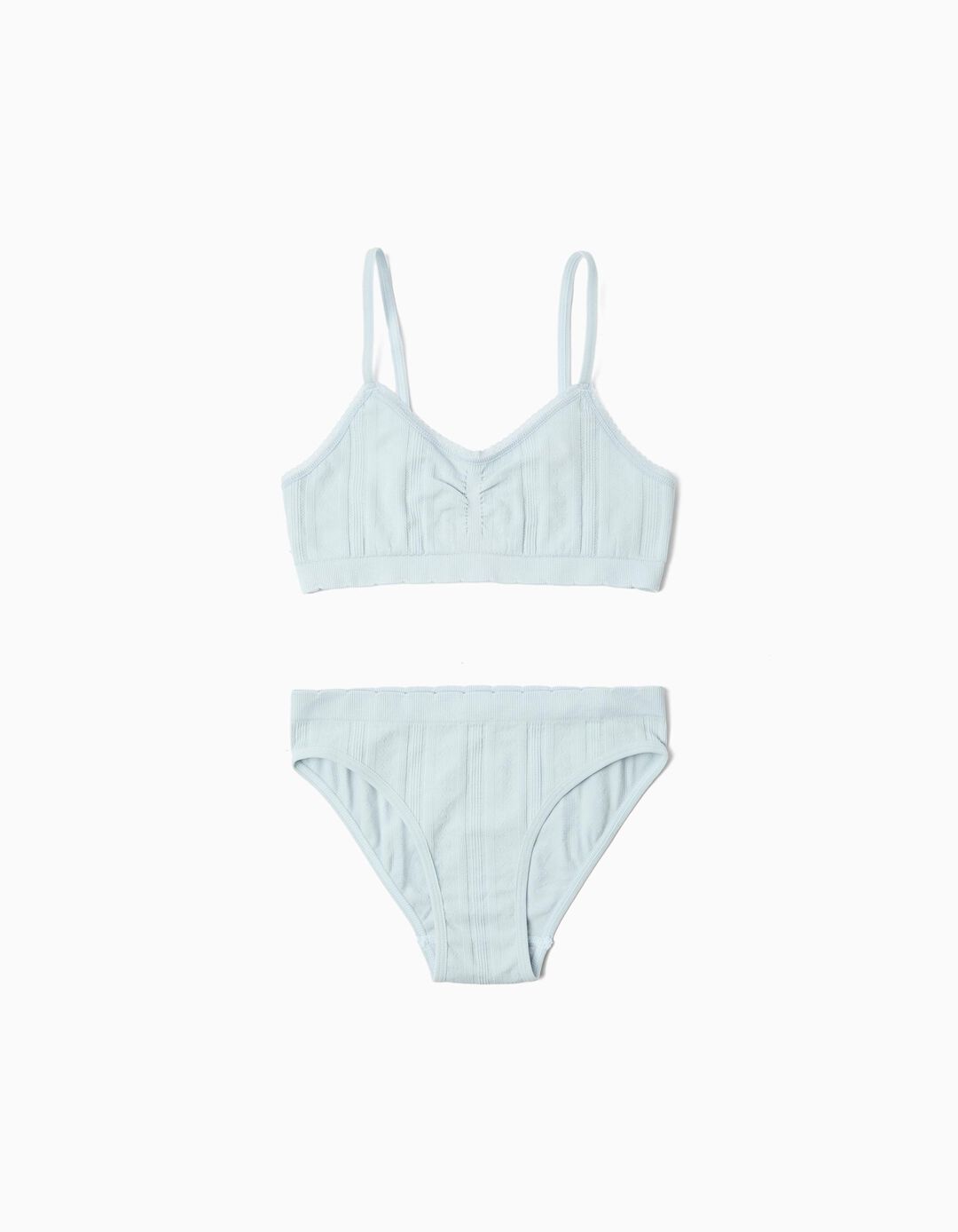 Conjunto Soutien e Cuecas, Menina, Azul Claro