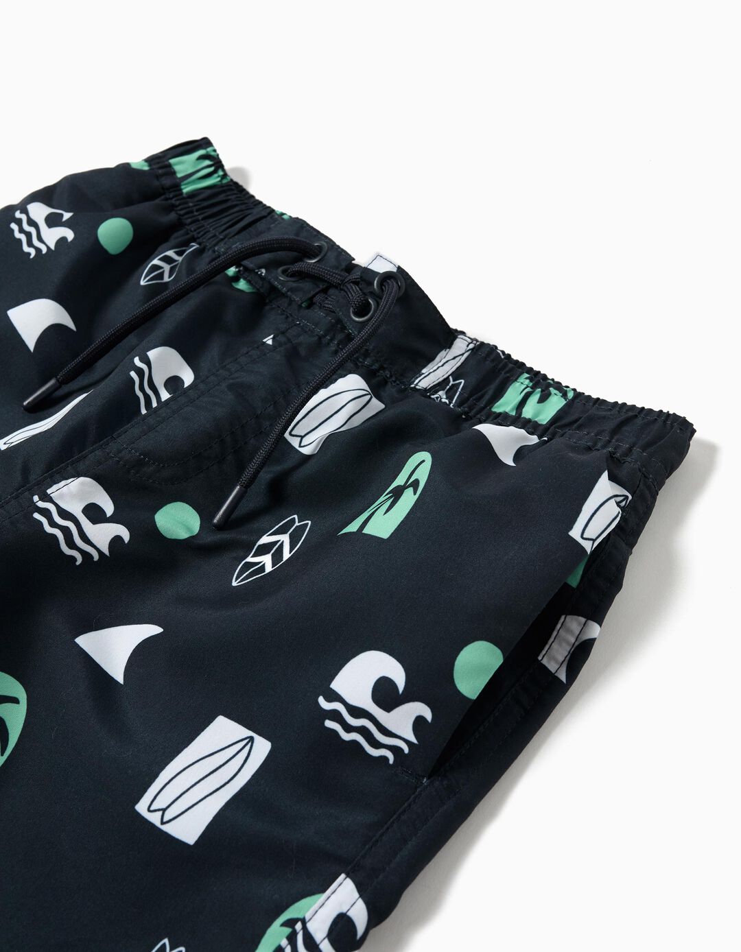 Calções de Banho Estampados, Menino, Azul Escuro 