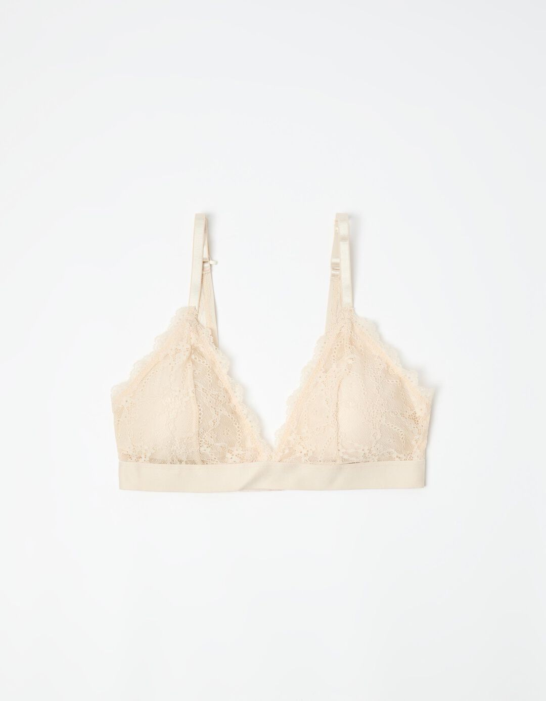 Bralette com Renda, Mulher, Bege Claro