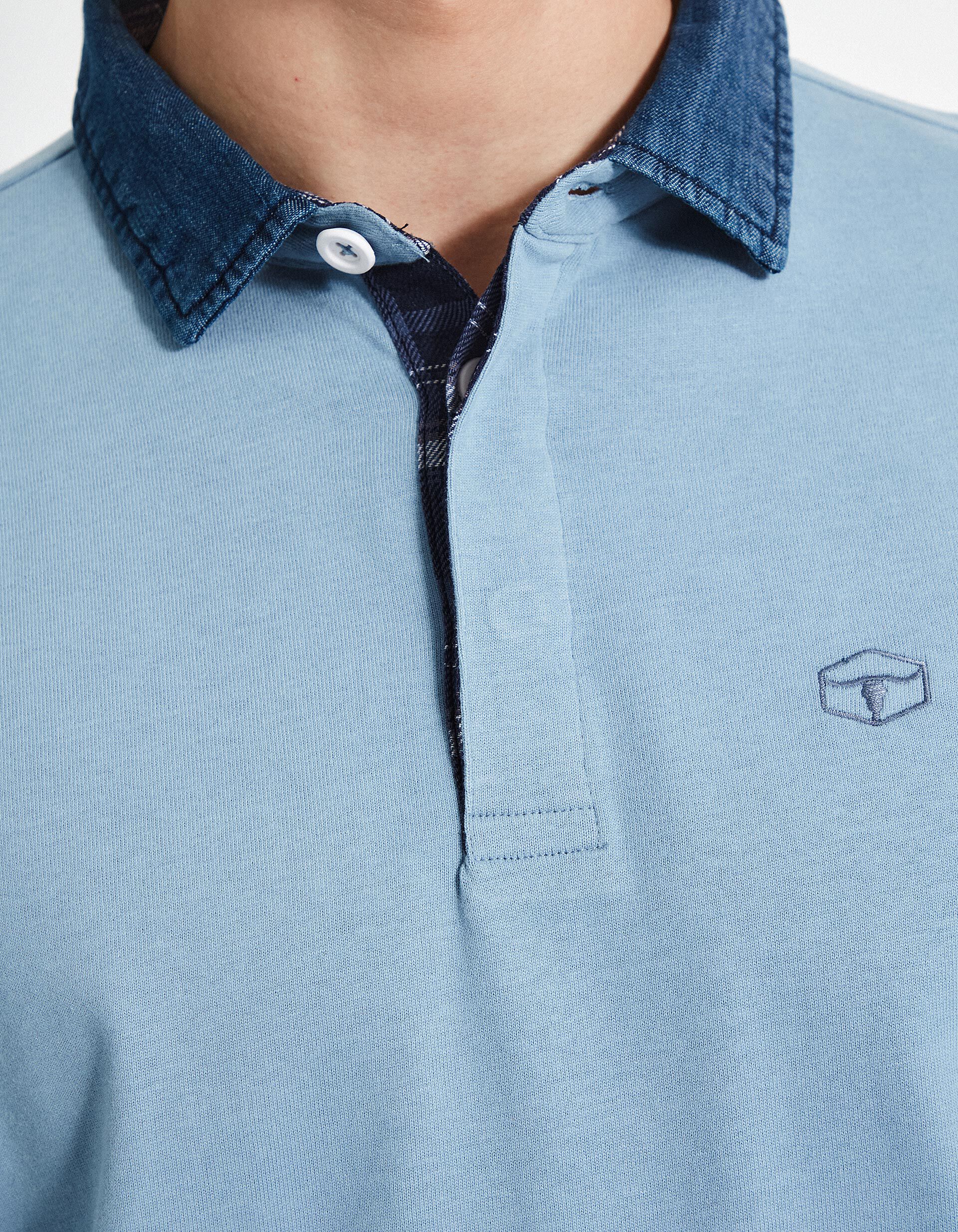 Comprar Online Polo de Manga Comprida Gola Ganga, Homem, Azul Claro