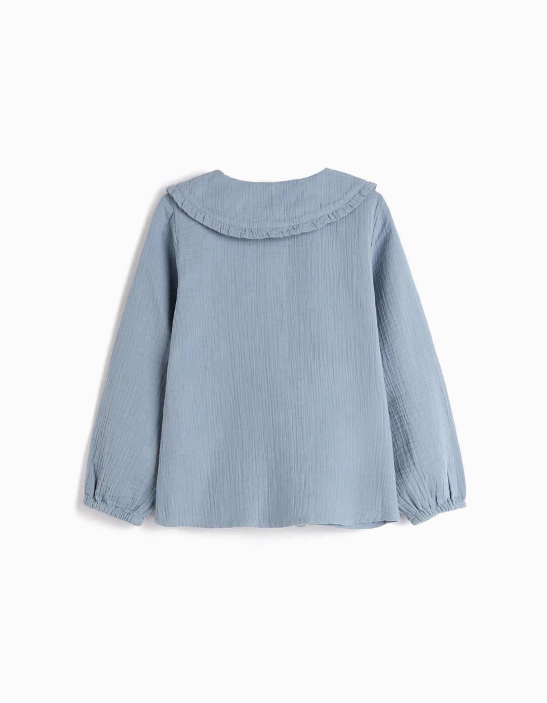Blusa com Gola, Menina, Azul