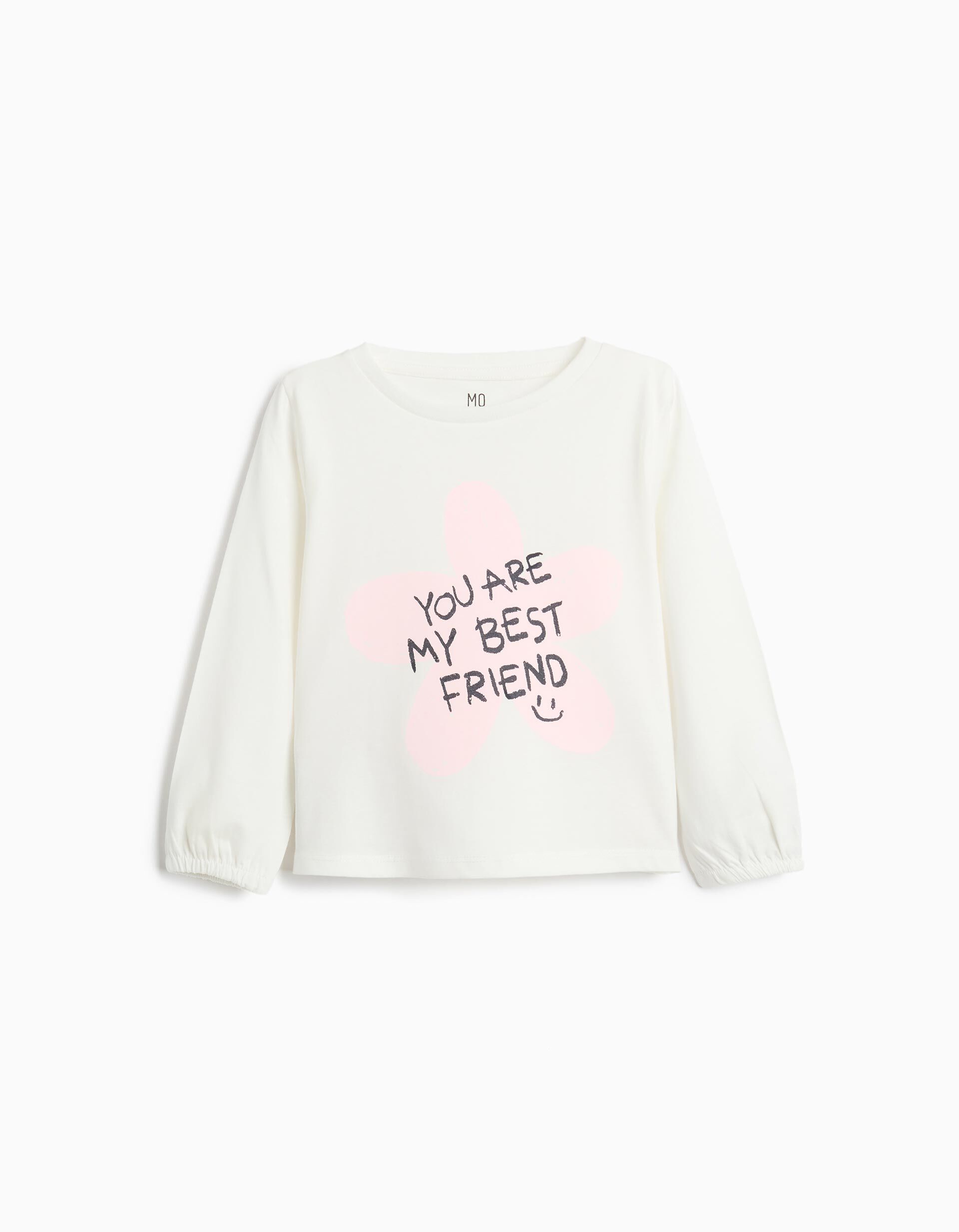 Comprar Online T-shirt Estampada Manga Comprida, Menina, Branco