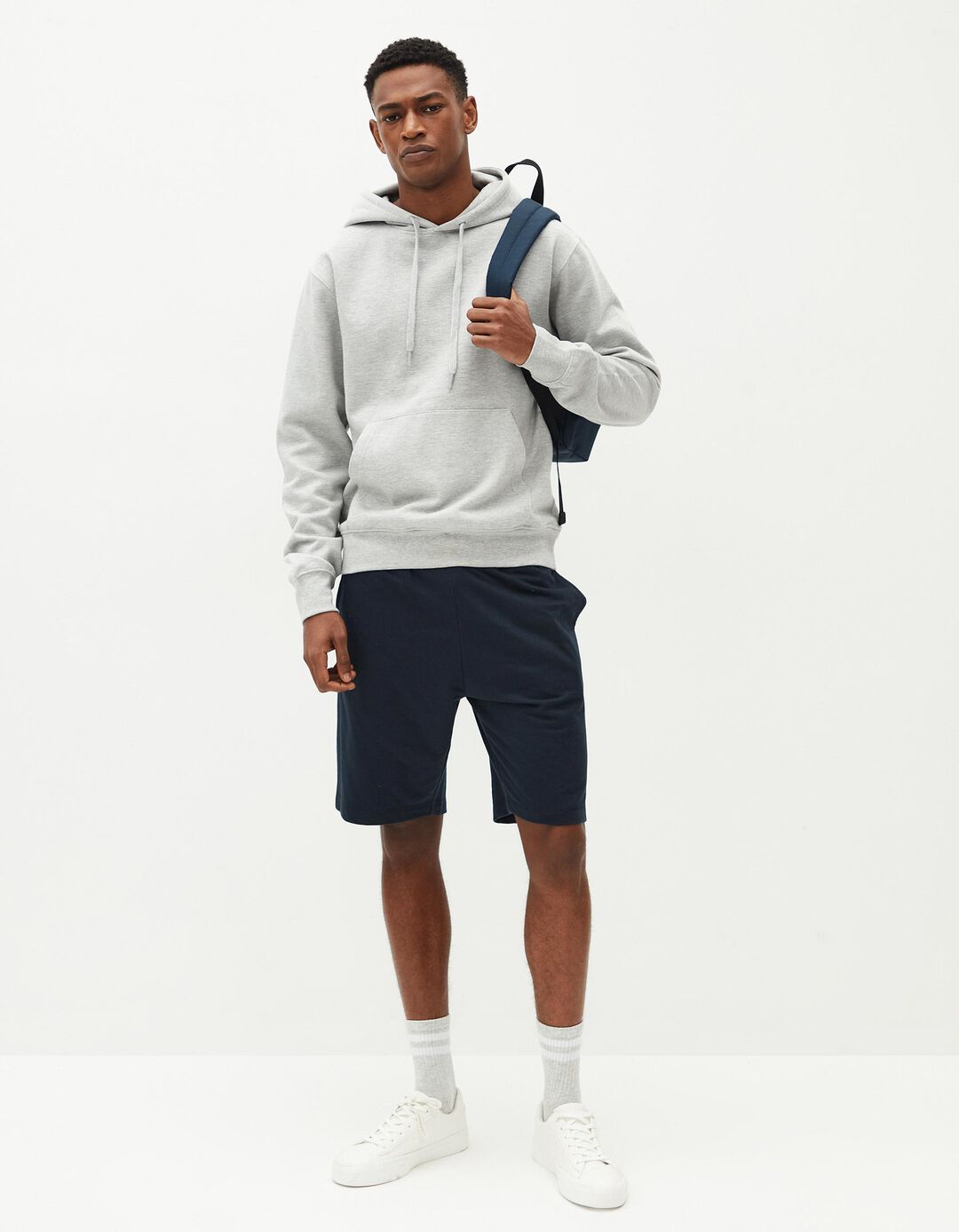 Sweatshirt de Felpa Capuz, Homem, Cinzento Claro