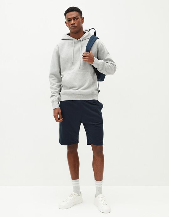 Comprar Online Sweatshirt de Felpa Capuz, Homem, Cinzento Claro