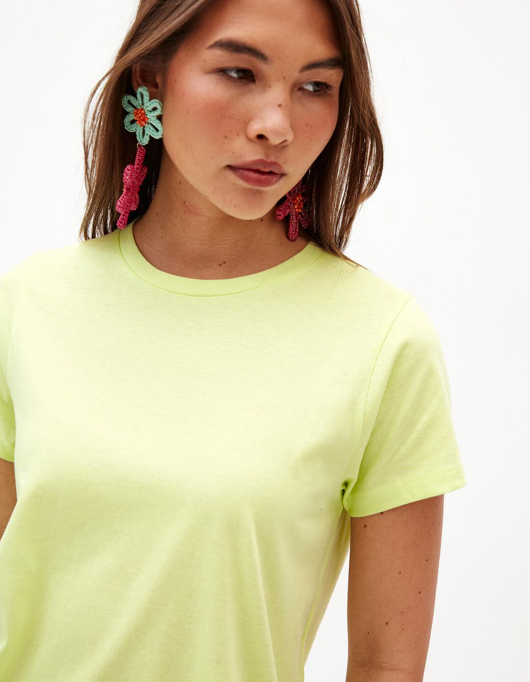 T-shirt Básica, Mulher, Verde Claro