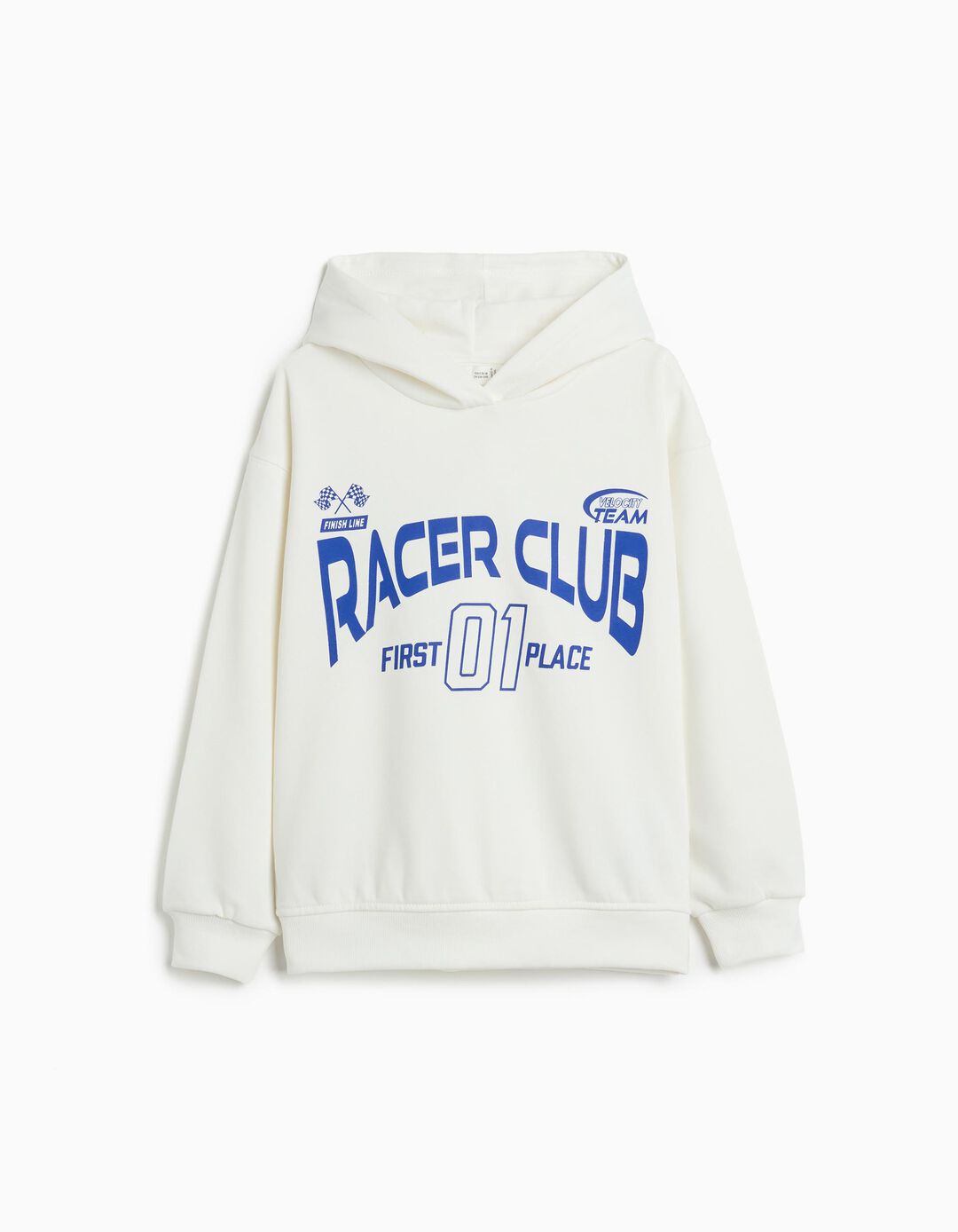 Sweatshirt de Felpa Capuz, Menino, Branco