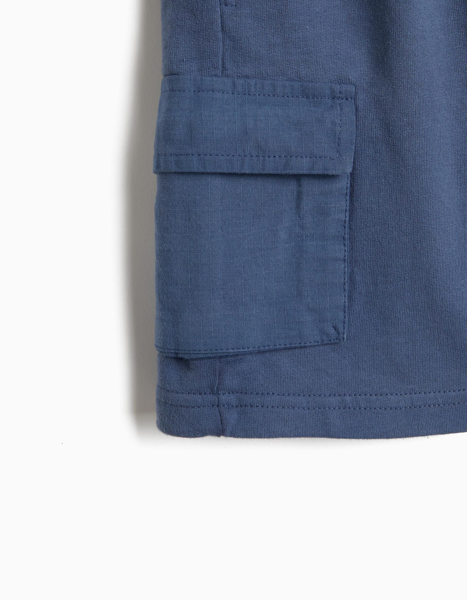 Comprar Online Cal&ccedil;&otilde;es De Felpa Cargo, Menino, Azul Escuro