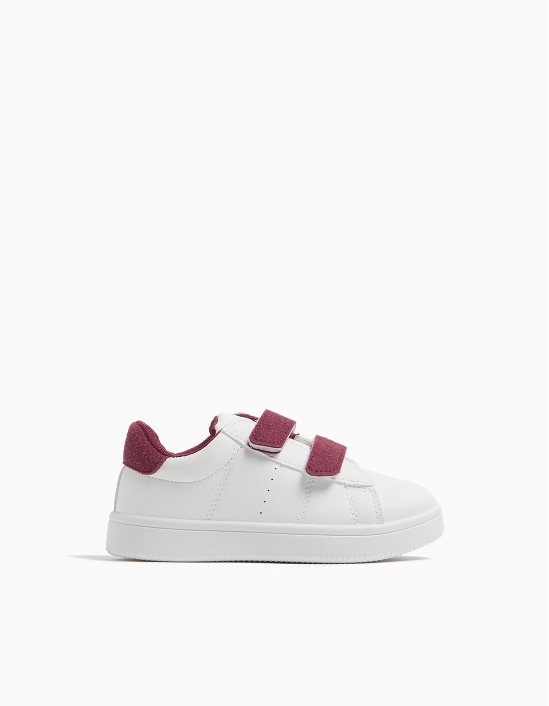 Sapatilhas Contraste Velcros, Bebé, Vermelho Escuro