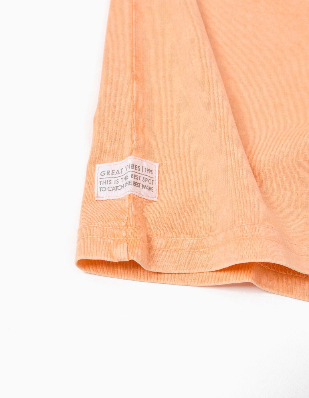 T-shirt Loose, Menino, Laranja Claro