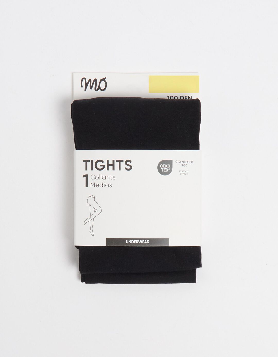 Collants Opacos 100 DEN, Mulher, Preto