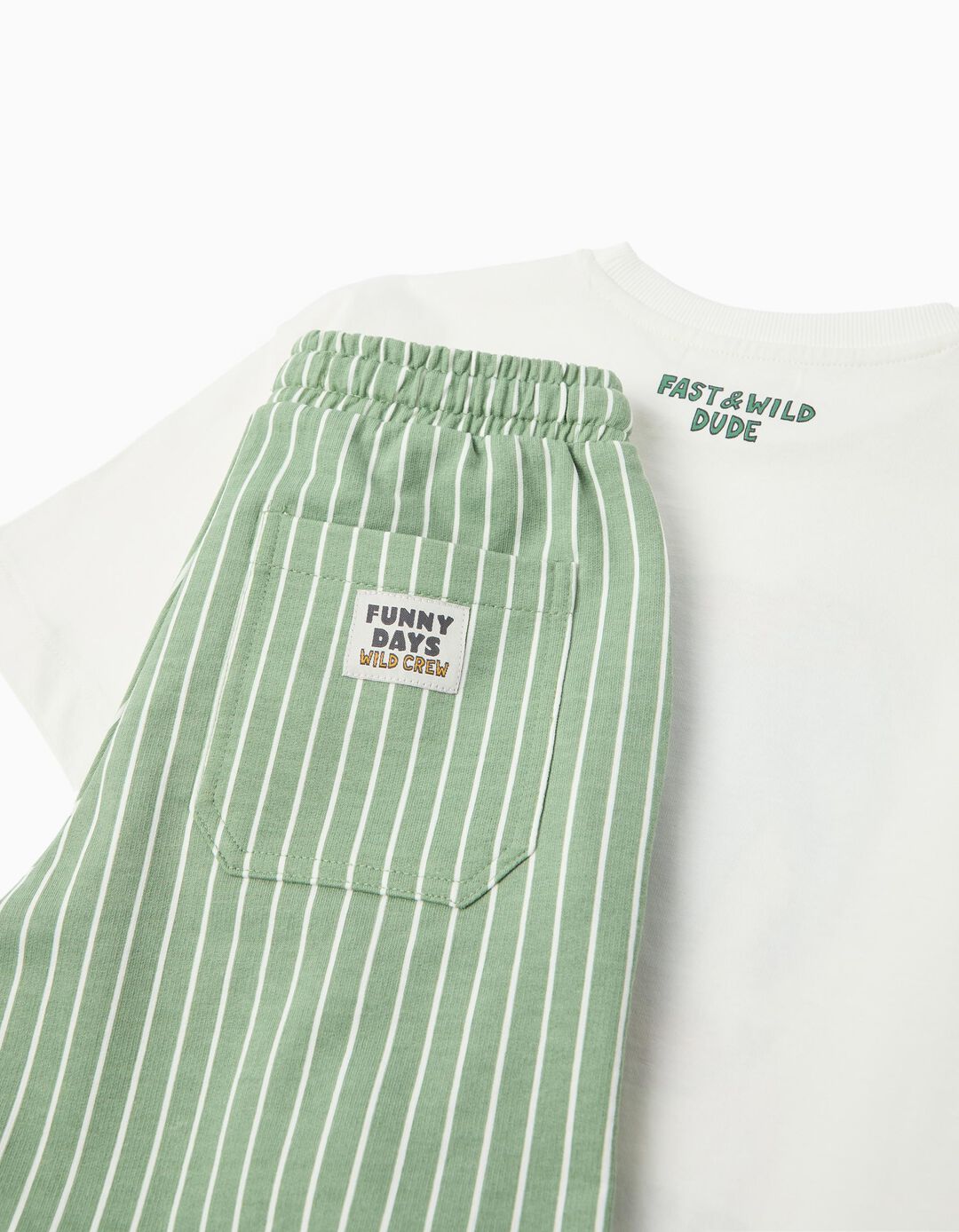 Conjunto T-shirt e Cal&ccedil;&otilde;es, Menino, Verde Escuro