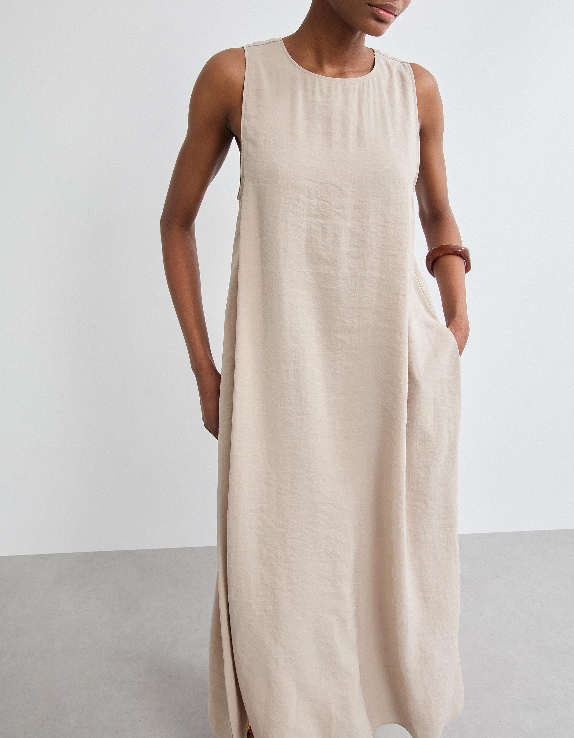 Comprar Online Vestido Modal, Mulher, Bege