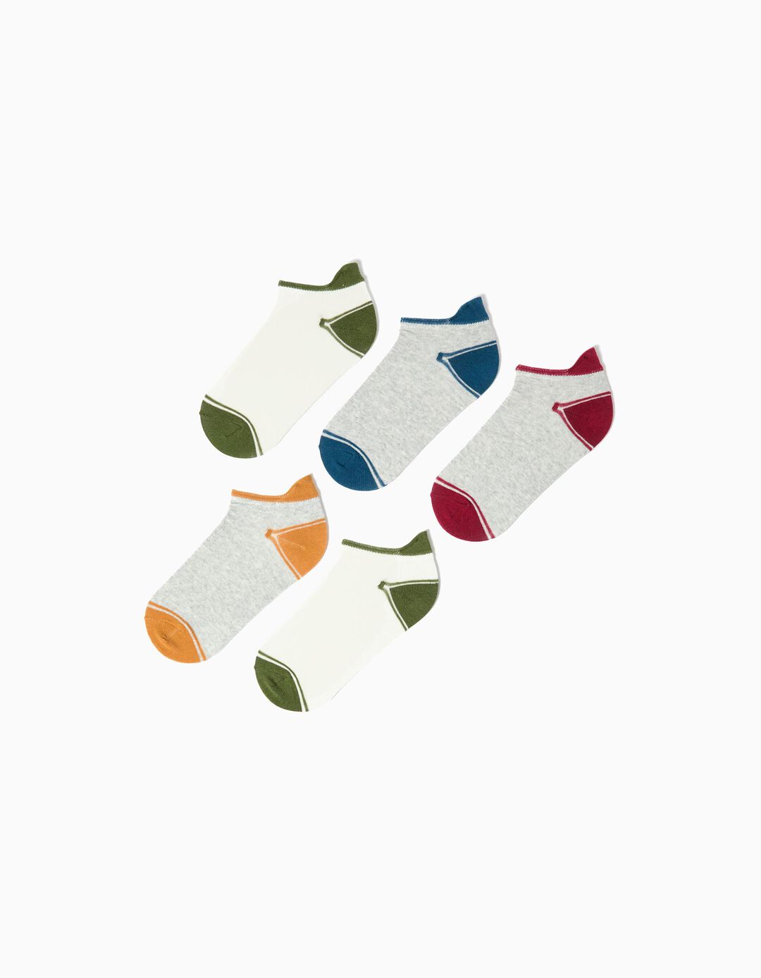 Pack 5 Pares de Meias Tornozelo, Menino, Multicor